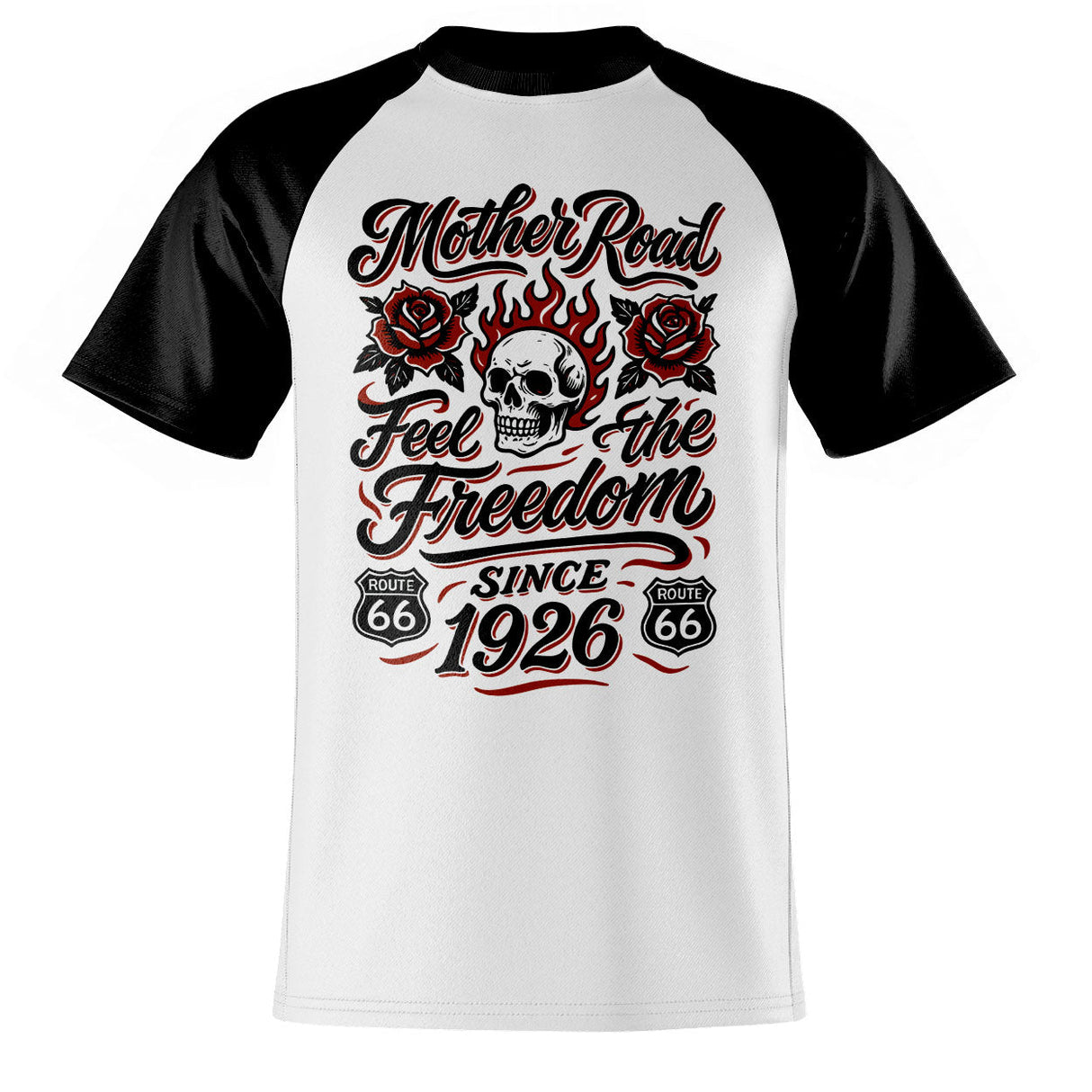 Route 66 Freedom Roses Baseball T-Shirt