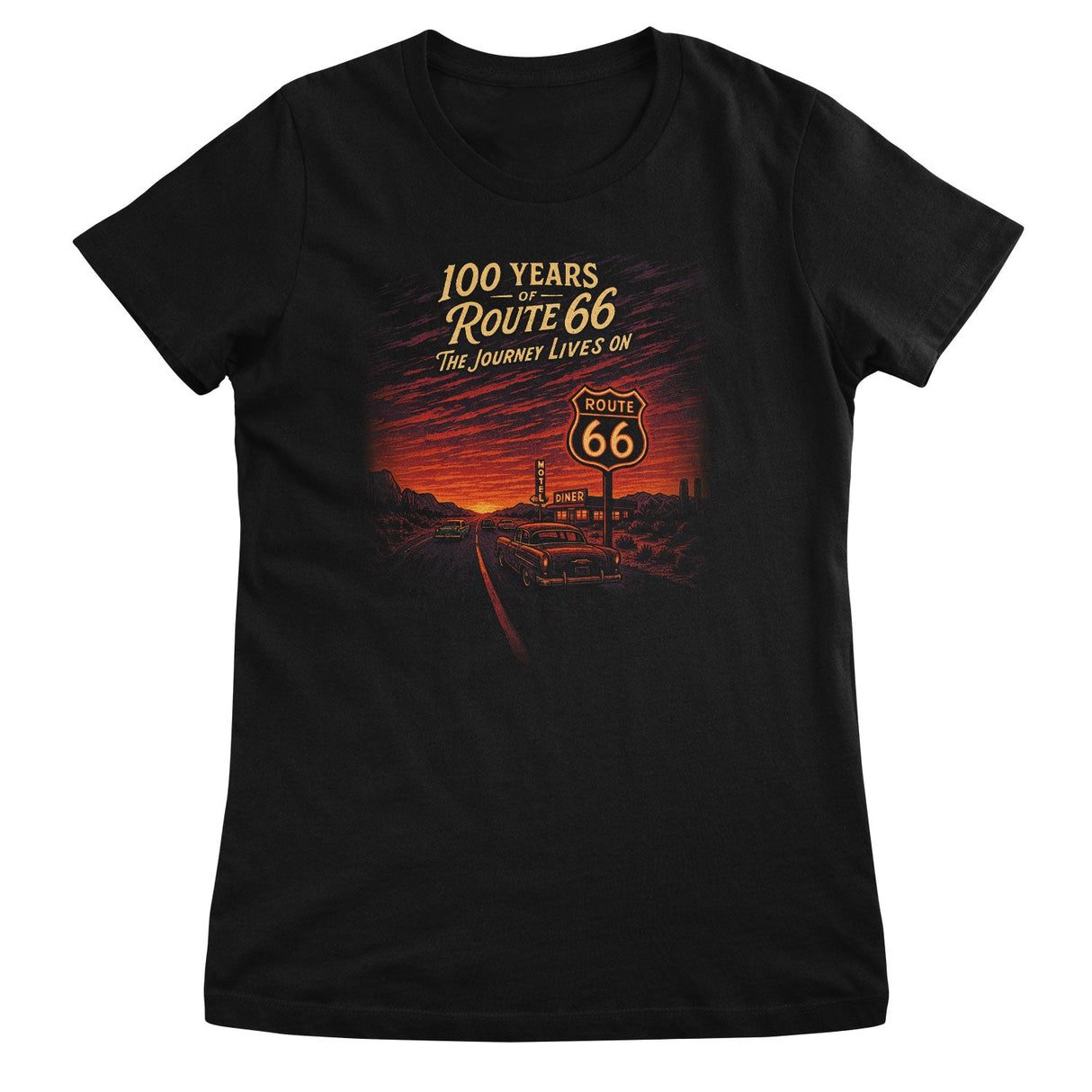 Route 66 - Journey Lives On Girly Tee