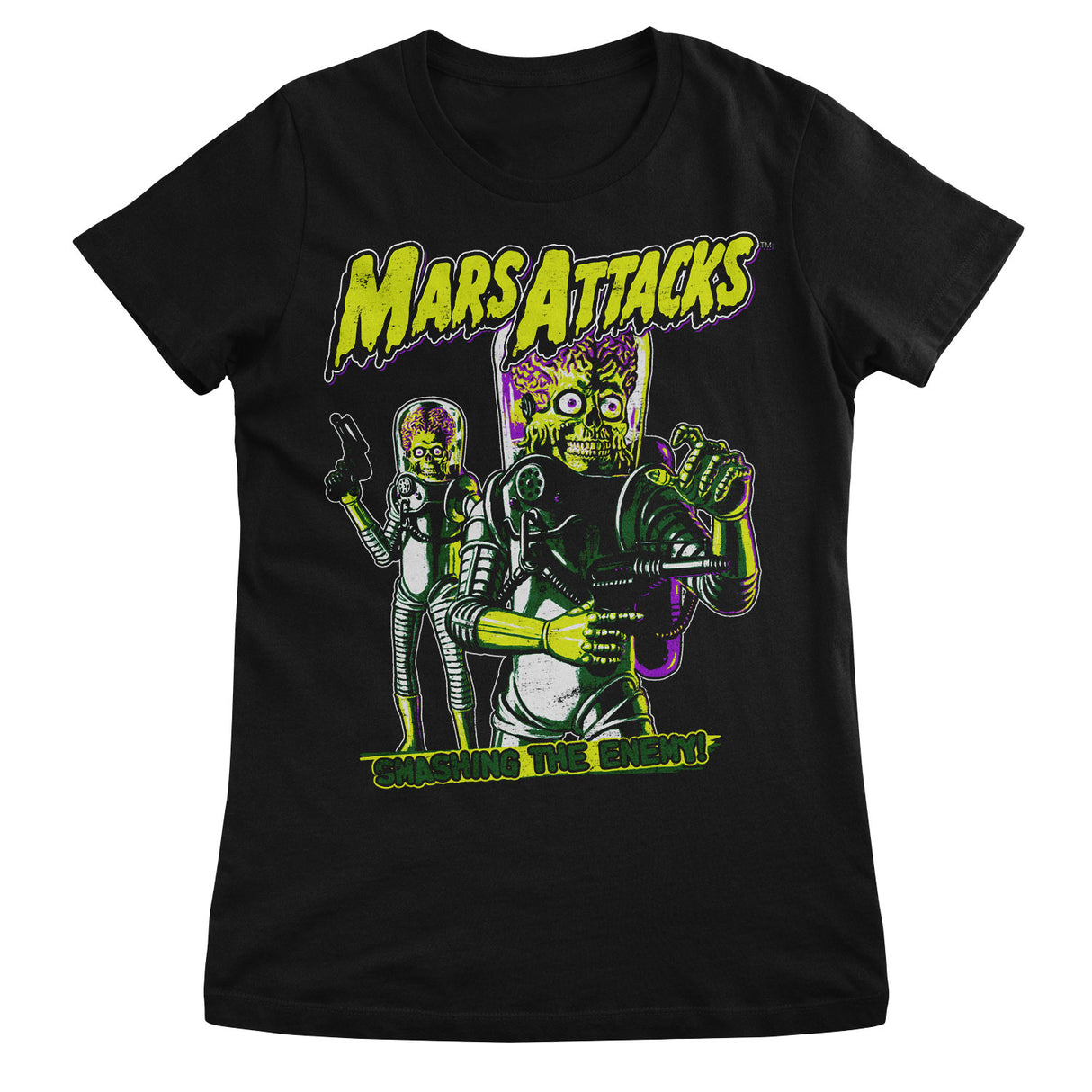 Mars Attacks - Smashing The Enemy Girly Tee