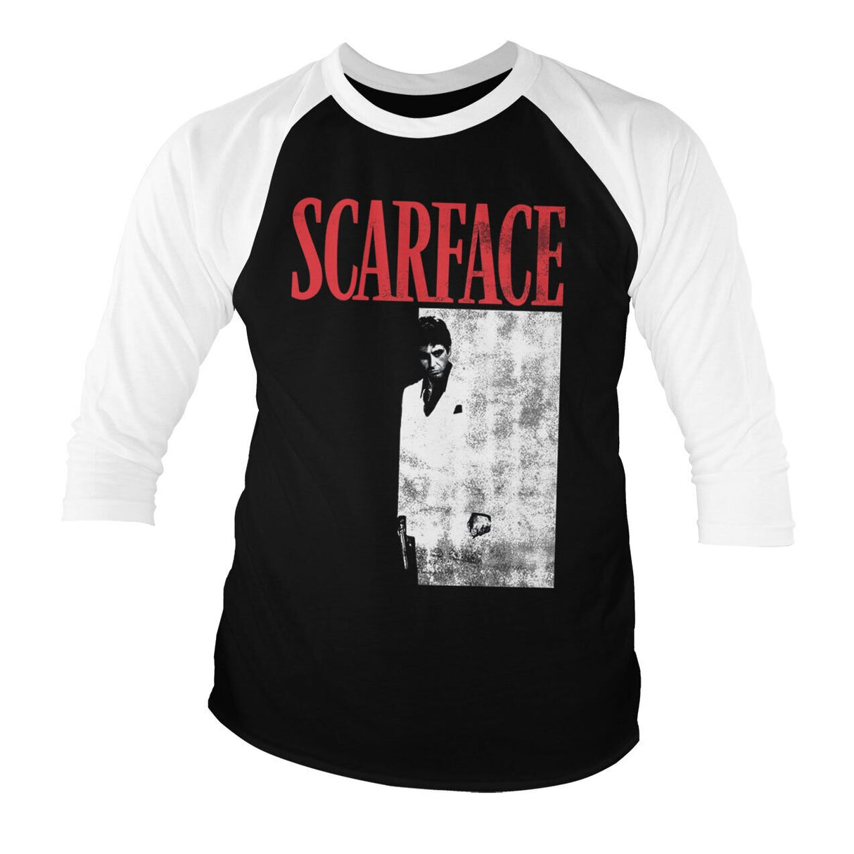 Scarface Poster Baseball 3/4 Sleeve Tee