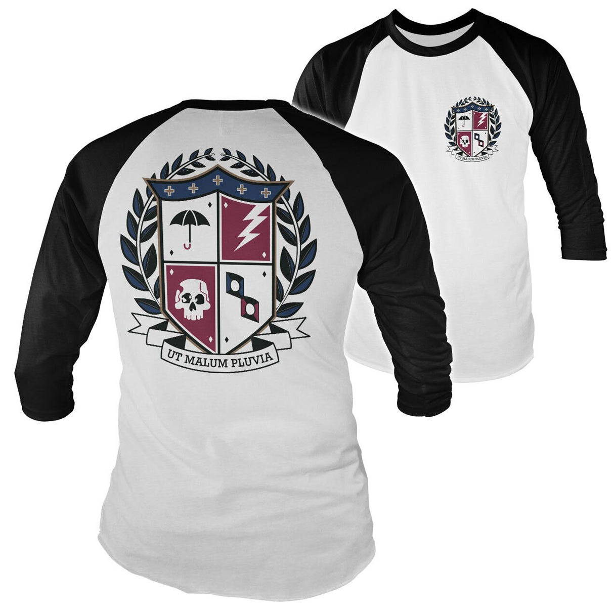 Ut Malum Pluva Shield Baseball Long Sleeve Tee