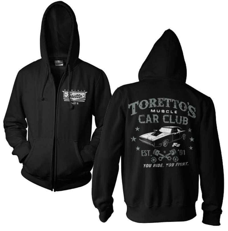 Toretto's Muscle Car Club Zipped Hoodie