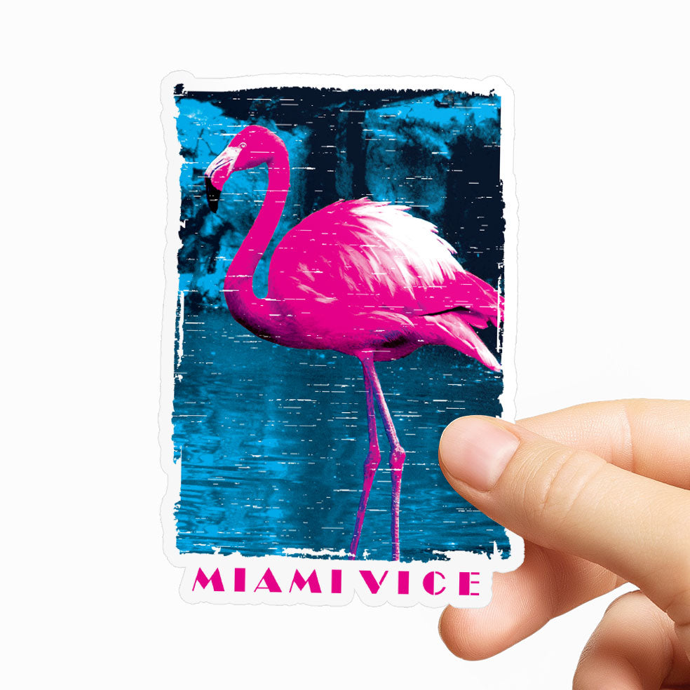 Miami Vice Flamingo Sticker