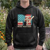 MTV Distressed USA-Flag Hoodie