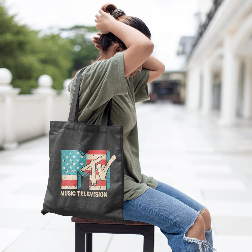 MTV Distressed USA-Flag Tote Bag