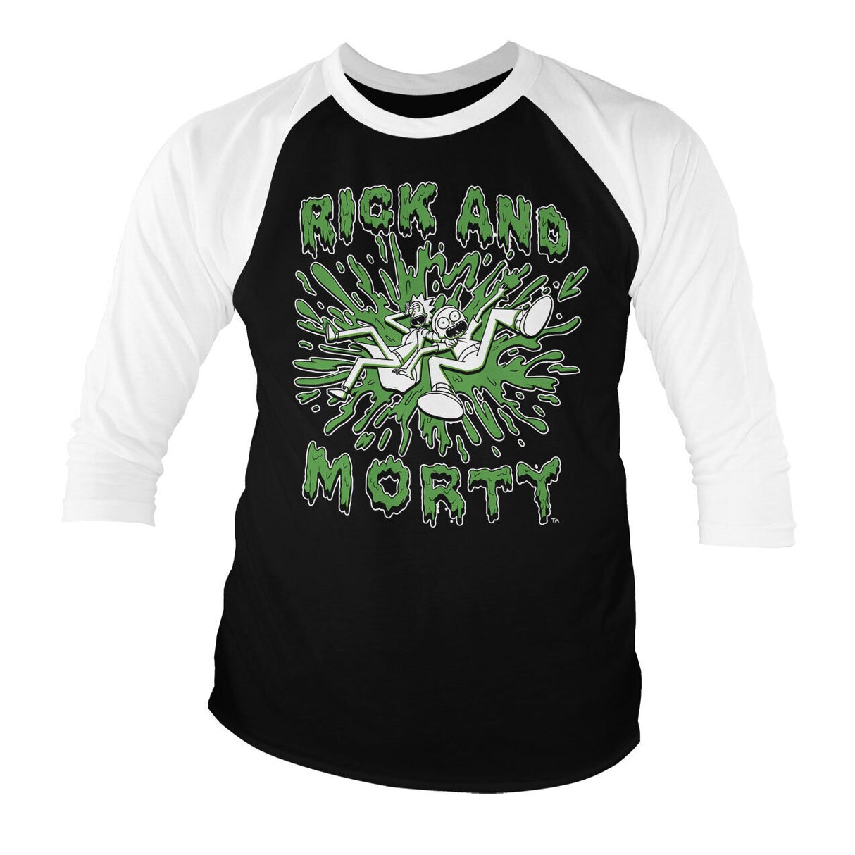 Rick And Morty Splash Baseball 3/4 Sleeve Tee