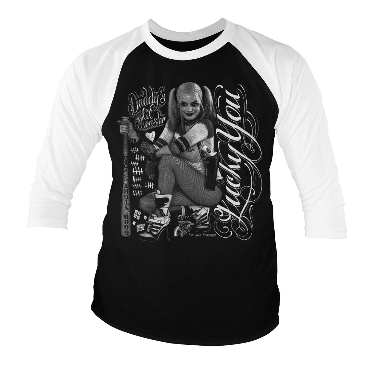 Harley Quinn - Lucky You Baseball 3/4 Sleeve Tee