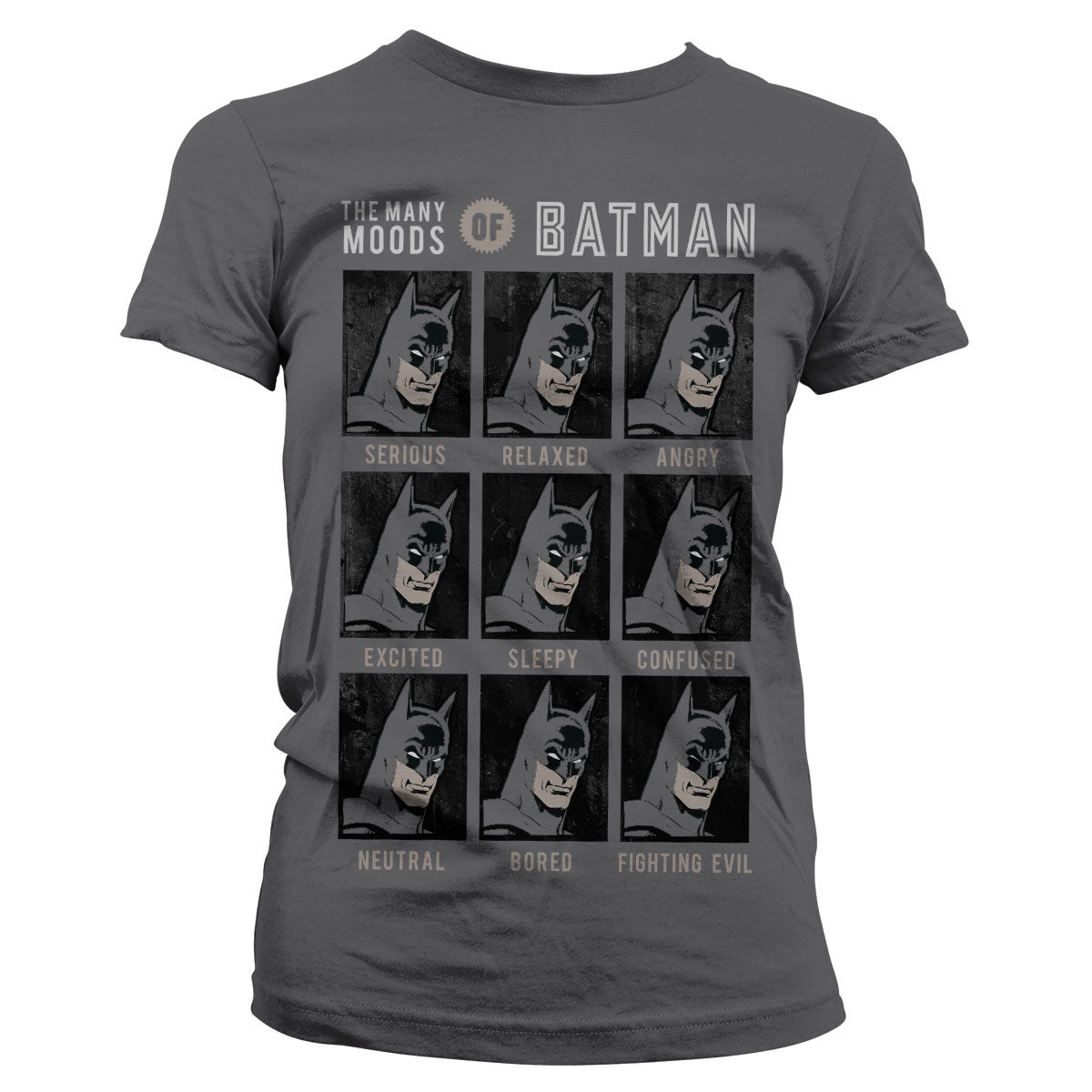 The Many Moods Of Batman Girly Tee