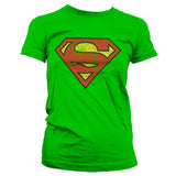 Superman Washed Shield Girly T-Shirt