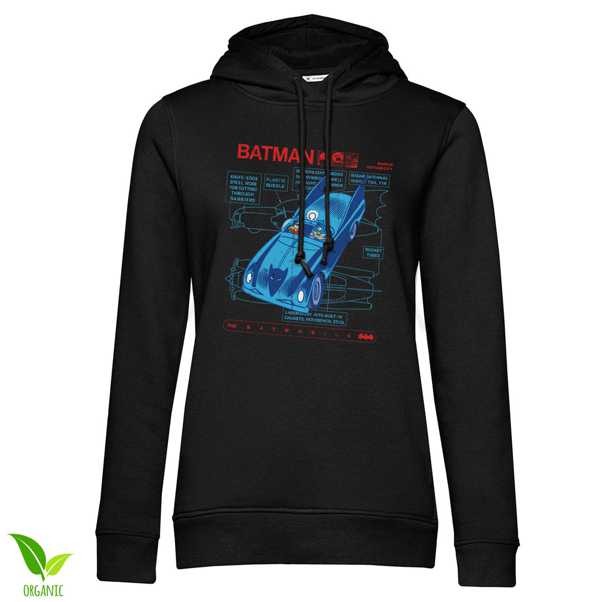 Retro Batmobile Girly Hoodie