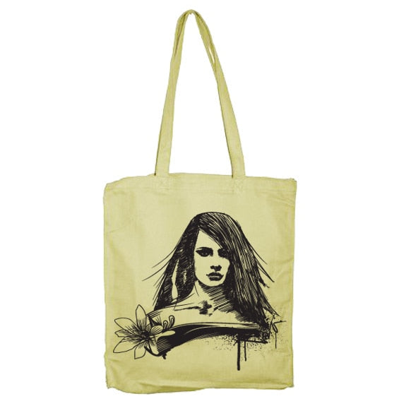 Chalk Flower Girl Tote Bag